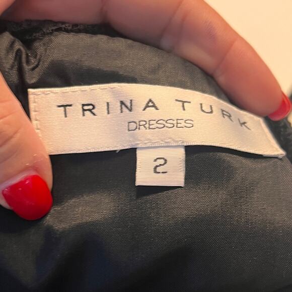 Trina Turk Black Mesh Panel Bernadette Cocktail Sheath Dress Size 2 - Picture 6 of 11